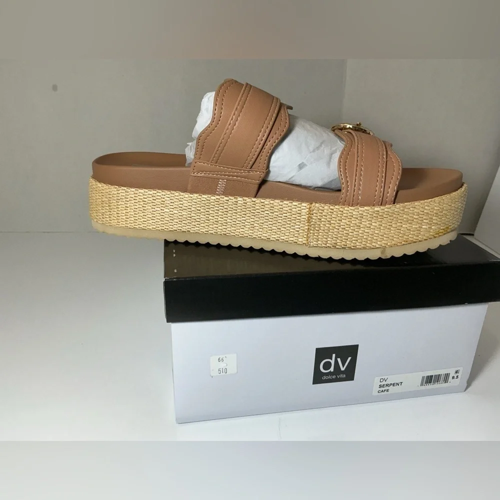 DV Dolce Vita Serpent Double Band Footbed Platform Sandals
